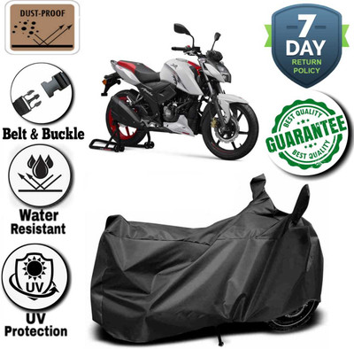 WMIZEXA Waterproof Two Wheeler Cover for TVS(Apache RTR 160, Black)
