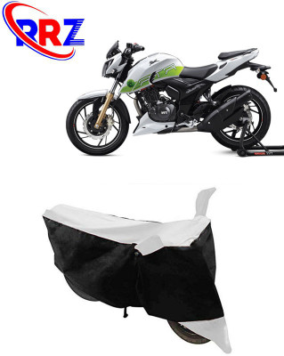 RRZ Waterproof Two Wheeler Cover for TVS(Apache RTR 200 Fi E100, Black, White)