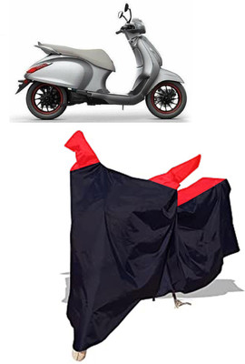 Amexride Two Wheeler Cover for Bajaj(Urbanite Chetak BS6, Black)