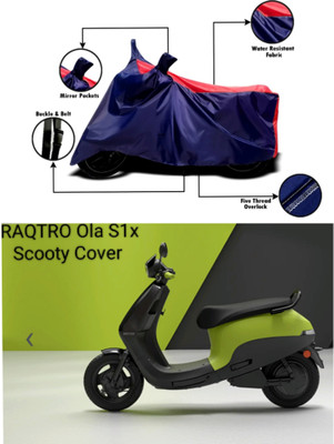 RAQTRO Two Wheeler Cover for Ola(Electric Scooter, Red, Blue)