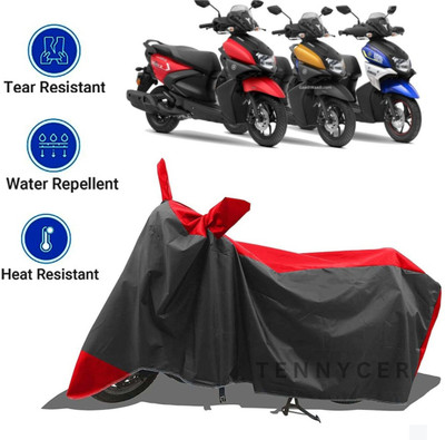 TENNYCAR Waterproof Two Wheeler Cover for Yamaha(Ray ZR, Black, Red)