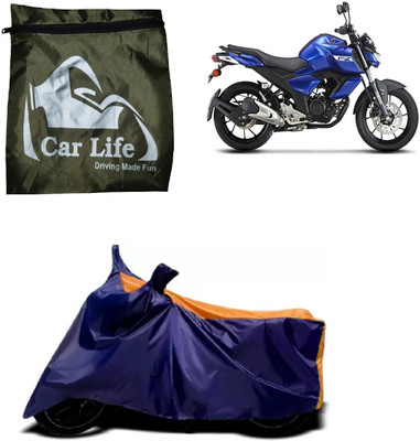 Car Life Two Wheeler Cover for Yamaha(FZ-S, Orange, Blue)