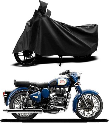 KEDIT Two Wheeler Cover for Royal Enfield(Bullet 350 New, Black)