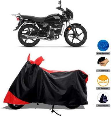 HWSXQAE Waterproof Two Wheeler Cover for Hero(MotoCorp Splendor Plus, Red, Black)