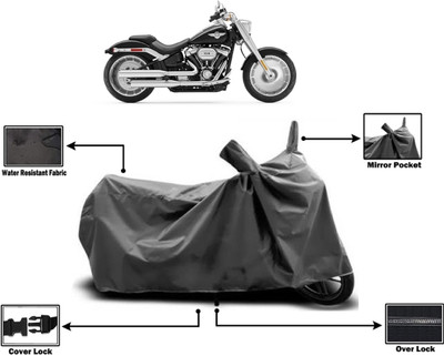 Amexride Two Wheeler Cover for Harley Davidson(Fat Boy, Grey)