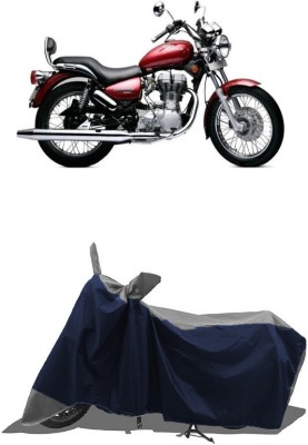 SUGASHRI Waterproof Two Wheeler Cover for Royal Enfield(Twin spark, Grey, Blue)