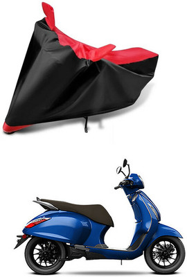 AutoGalaxy Waterproof Two Wheeler Cover for Bajaj(New Chetak, Red, Black)
