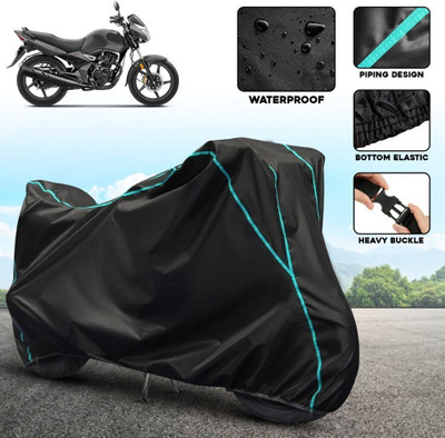 OliverX Waterproof Two Wheeler Cover for Honda(Unicorn Dazzler, Black, Blue)