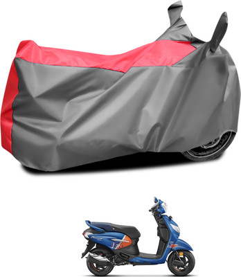 CODOKI Waterproof Two Wheeler Cover for Hero(Pleasure+ 110, Grey, Red)
