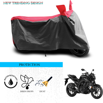 ANTHUB Waterproof Two Wheeler Cover for Yamaha(MT 03, Grey, Red)