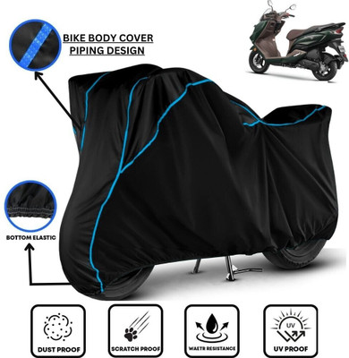 LE PRA Waterproof Two Wheeler Cover for Suzuki(Burgman Electric, Black, Blue)