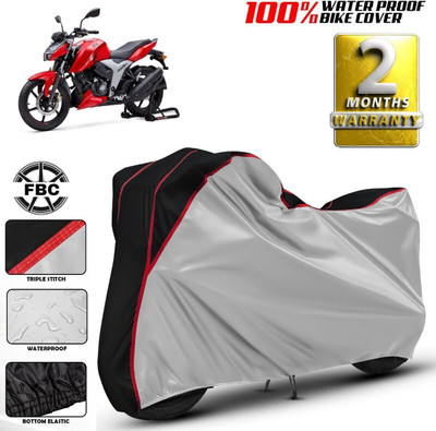 FBC Waterproof Two Wheeler Cover for TVS(Apache, Silver)