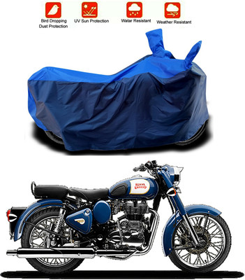 Mdstar Waterproof Two Wheeler Cover for Royal Enfield(Bullet 350, Blue, Blue)