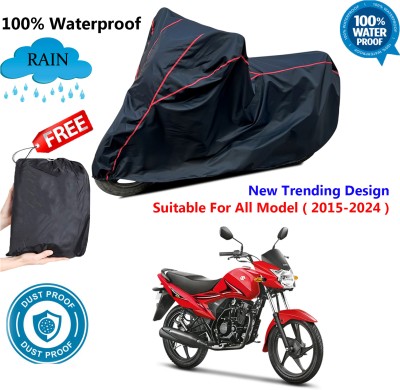 AutoGalaxy Waterproof Two Wheeler Cover for Suzuki(Hayate, Black, Red)