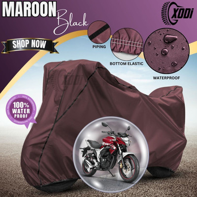 xodi Waterproof Two Wheeler Cover for Suzuki(Gixxer, Maroon, Black)