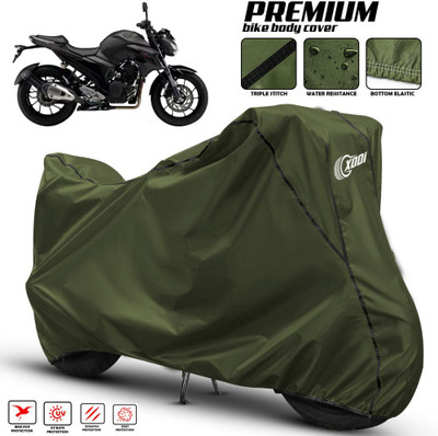 xodi Waterproof Two Wheeler Cover for Yamaha(FZ 25, Green, Black)