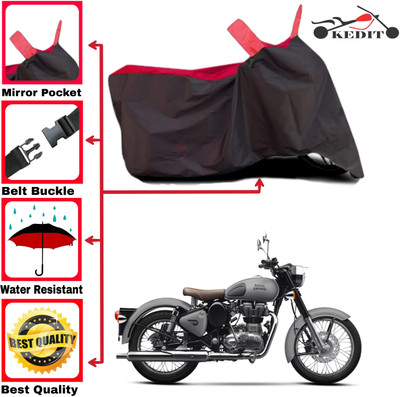 AASHTIK MART Two Wheeler Cover for Royal Enfield(350, Red, Black)