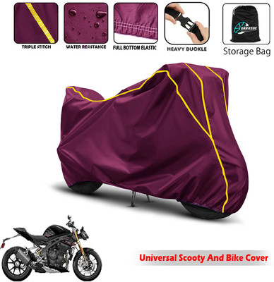 AUTOBIRSA Two Wheeler Cover for Triumph(Speed Triple, Maroon)