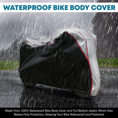Shiv Kanha Waterproof Two Wheeler Cover for Bajaj(Pulsar 125, Black, Silver)