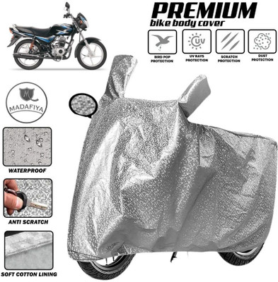 MADAFIYA Two Wheeler Cover for Bajaj(CT 100, Silver)