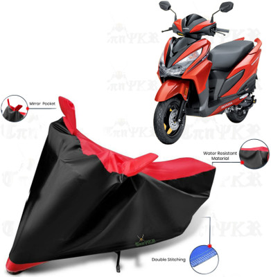 sowelar Waterproof Two Wheeler Cover for Honda(Grazia, Red, Black)