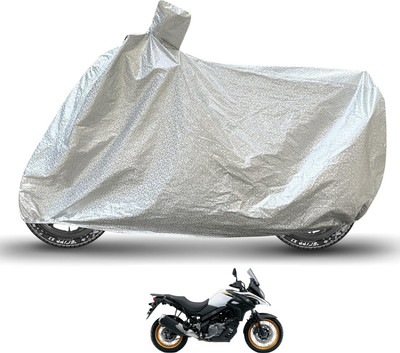 Caronix Waterproof Two Wheeler Cover for Suzuki(V-Strom 650 XT, Silver)