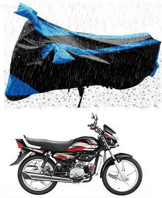 APNEK Two Wheeler Cover for Hero(HF Deluxe BS6, Black, Blue)