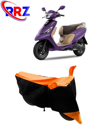 RRZ Waterproof Two Wheeler Cover for TVS(Scooty Zest 110, Black, Orange)
