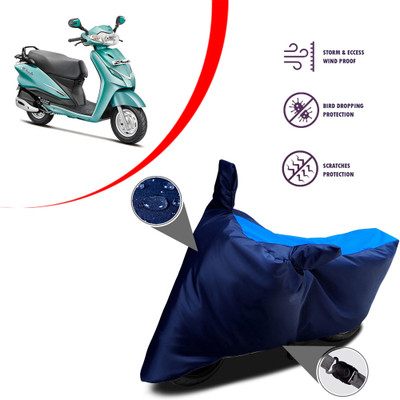 PAGORA Waterproof Two Wheeler Cover for Hero(Duet, Black, Blue)