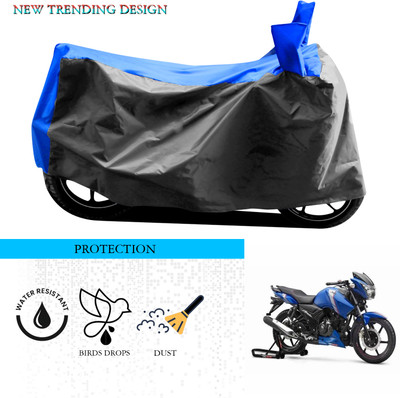 ANTHUB Waterproof Two Wheeler Cover for TVS(Apache RTR 180, Grey, Blue)