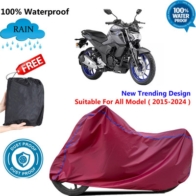 OliverX Waterproof Two Wheeler Cover for Yamaha(FZS-FI V3 BS6, Maroon)