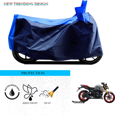 ANTHUB Waterproof Two Wheeler Cover for TVS(Apache RTR 160, Black, Blue)