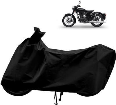 Horseyaart Waterproof Two Wheeler Cover for Royal Enfield(Classic 350, Black)