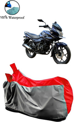 APNEK Waterproof Two Wheeler Cover for Bajaj(Discover 150 f, Grey, Red)