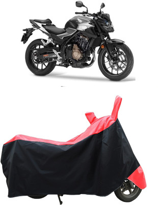 Coxtor Waterproof Two Wheeler Cover for Honda(CB500F, Red)
