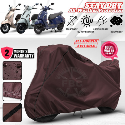 FBC Waterproof Two Wheeler Cover for Bajaj(Chetak, Maroon, Black)