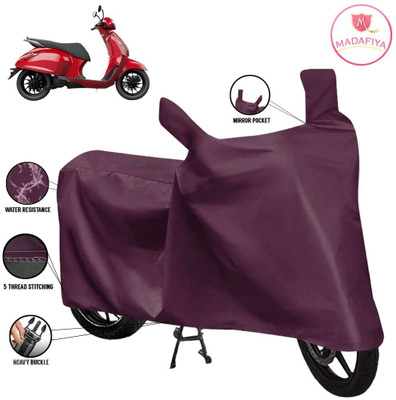 MADAFIYA Waterproof Two Wheeler Cover for Bajaj(Urbanite Chetak, Maroon)