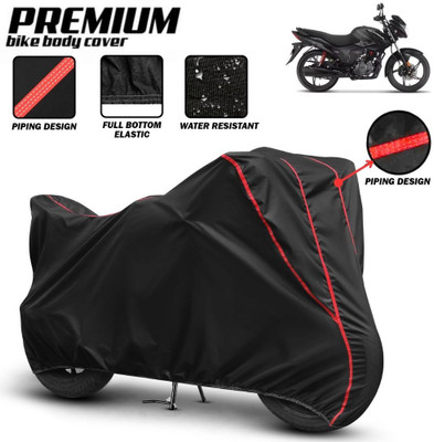 Mwiss Waterproof Two Wheeler Cover for Hero(Glamour, Black, Red)