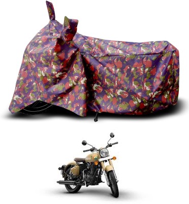 DeepShakshi AUTOMOTIVE Two Wheeler Cover for Royal Enfield(Classic 350 Signals, Red, Multicolor, Green)