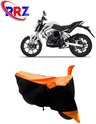 RRZ Waterproof Two Wheeler Cover for Revolt(RV 400, Black, Orange)