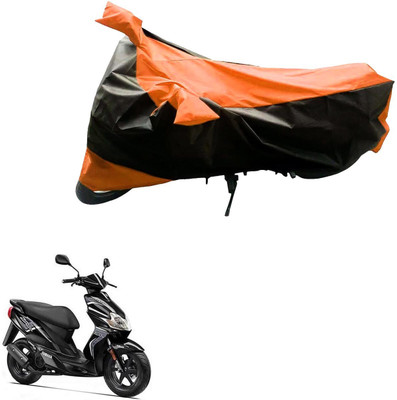 MMSSTAR Waterproof Two Wheeler Cover for Yamaha(Jog R, Black, Orange)