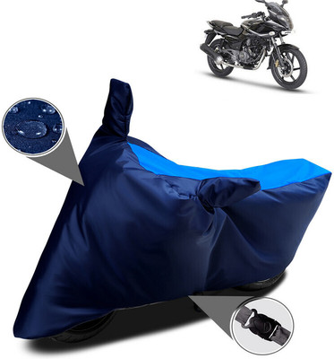 DeepShakshi AUTOMOTIVE Two Wheeler Cover for Bajaj(Pulsar 220, Blue, Black)