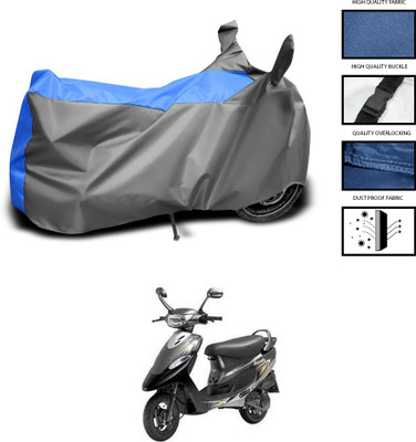 DeepShakshi AUTOMOTIVE Two Wheeler Cover for TVS(Scooty Pep+, Grey, Blue)