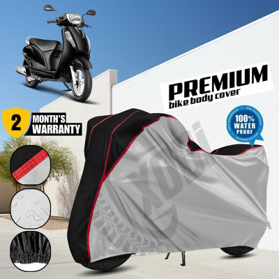 xodi Waterproof Two Wheeler Cover for Suzuki(Access, Silver, Black)