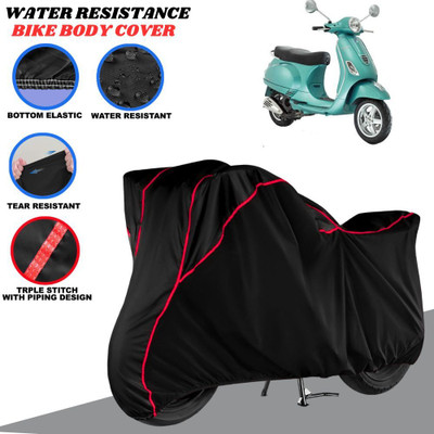 SRP PRODUCT Waterproof Two Wheeler Cover for Vespa(Vespa, Black, Red)
