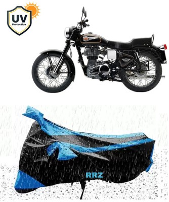 RRZ Waterproof Two Wheeler Cover for Royal Enfield(Bullet 350, Black, Blue)