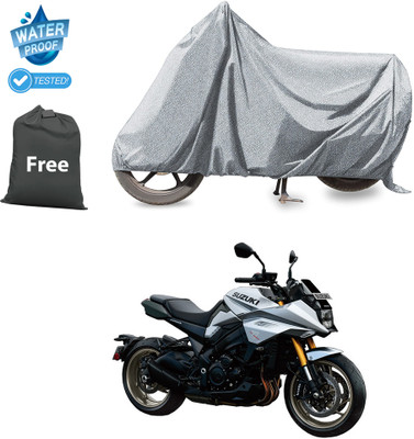 PAGORA Waterproof Two Wheeler Cover for Suzuki(Katana, Silver)