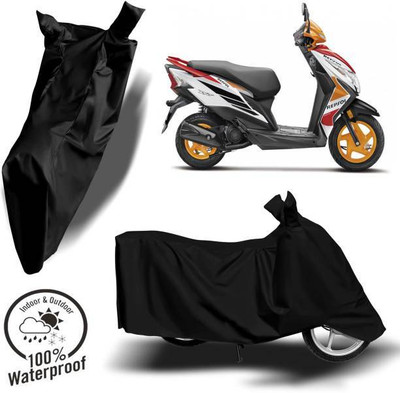 RAAMKM Waterproof Two Wheeler Cover for Hero, Honda(Optima CX, Black)