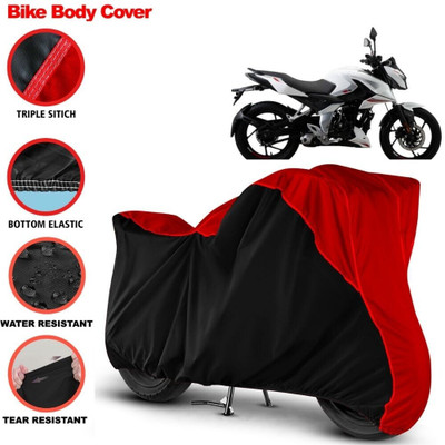Grizzly Two Wheeler Cover for Bajaj(Pulsar AS 150, Black, Red)