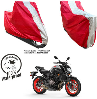 AUTOCAD Waterproof Two Wheeler Cover for Aprilia(RSV4, Silver, Red)